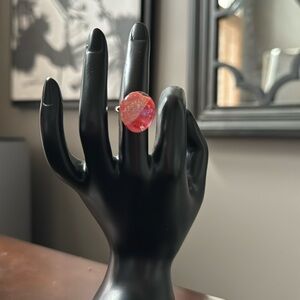 Blown glass adjustable ring